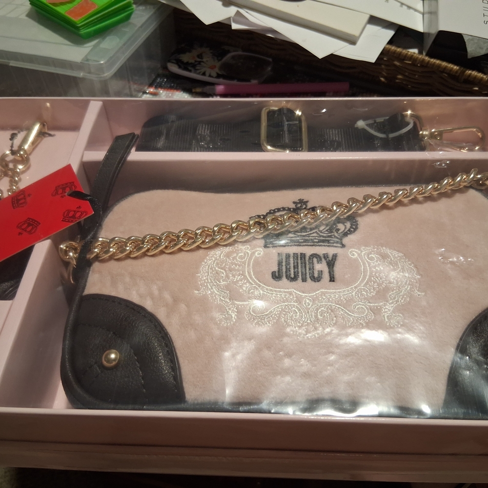 Juicy Couture Black and Pink Camera Bag